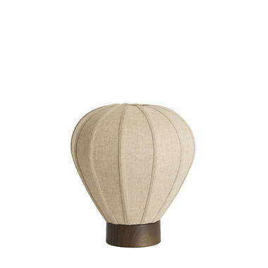 Table lamp Ø35x36 cm KYZO wood print d brown+linen nat.