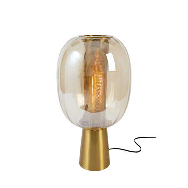 Table lamp Ø30x57 cm MINDELO glass amber+gold