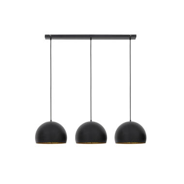 Hanglamp 3L 120x33x25 cm JAICEY mat zwart-goud