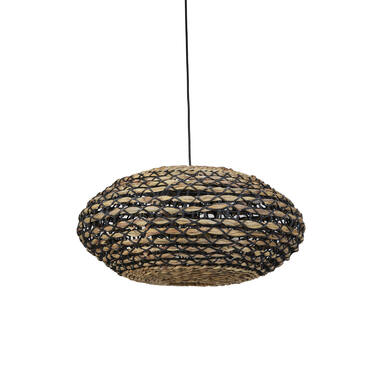 Hanging lamp Ø60x29,5 cm TRIPOLI rattan natural+black