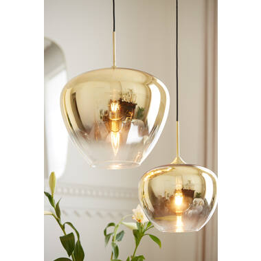 Hanglamp Ø40x34 cm MAYSON glas goud-helder+goud