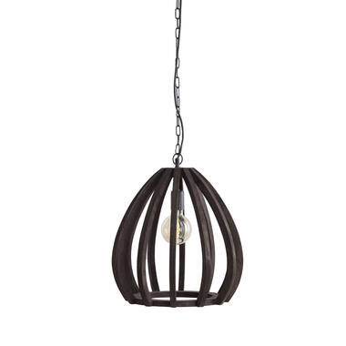 Hanglamp Ø40x42 cm BARSIA hout donker bruin
