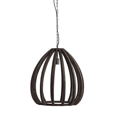 Hanglamp Ø50x54 cm BARSIA hout donker bruin