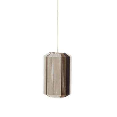 Hanglamp Ø30x46 cm KOZANA crème+donker bruin