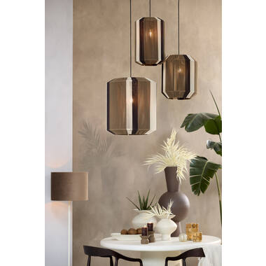 Hanging lamp Ø48x55 cm KOZANA brown+cream+dark brown