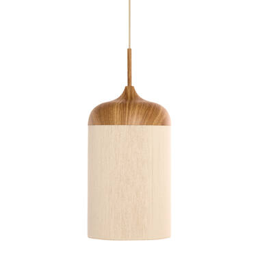 Hanging lamp Ø22x41,5 cm DANIA wood print natural+rope cream