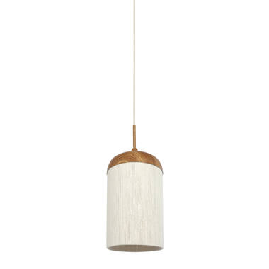 Hanglamp Ø27,5x52 cm DANIA hout print naturel+touw crème