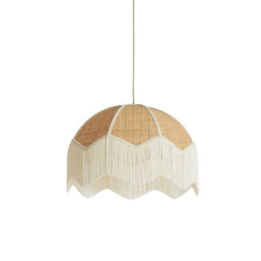 Hanglamp Ø50x38 cm MALACIA raffia naturel+crème