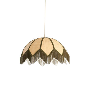 Hanging lamp Ø55x36,5 cm SULINA raffia natural+green
