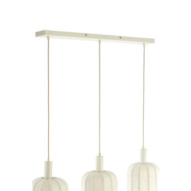 Hanging lamp 3L 80x21x34 cm TUFIA linen cream