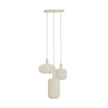 Hanging lamp 3L Ø38x34 cm TUFIA linen cream