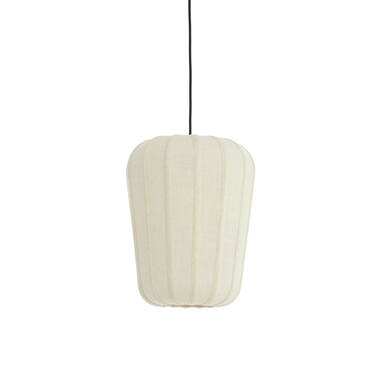 Hanglamp Ø30x37,5 cm BIBURY hout print donker bruin+wit