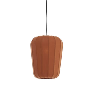 Hanglamp Ø30x37,5 cm BIBURY hout print donker bruin+terra