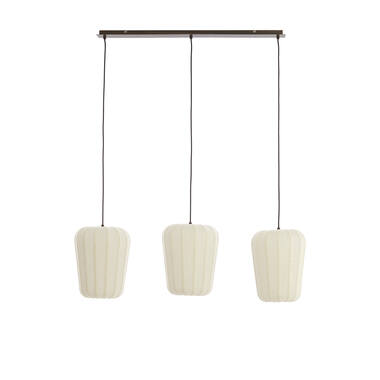 Hanglamp 3L 103x30x143 cm BIBURY hout print d bruin+wit