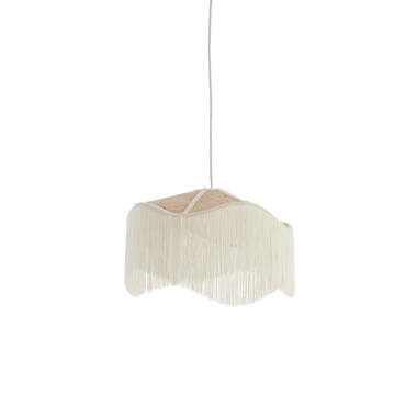 Hanging lamp Ø40x26 cm TIFFANY raffia natural+cream