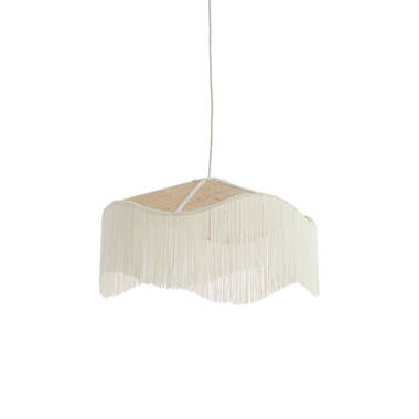 Hanging lamp Ø50x28 cm TIFFANY raffia natural+cream