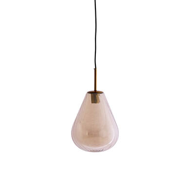 Hanging lamp Ø25x32 cm LEONA antique bronze+glass amber