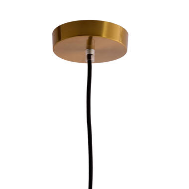 Hanging lamp Ø25x32 cm LEONA antique bronze+glass amber