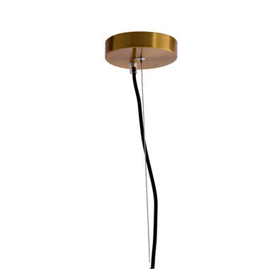 Hanging lamp Ø33x43 cm LEONA antique bronze+glass amber