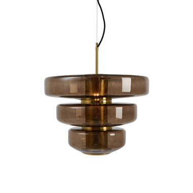 Hanging lamp Ø40x30 cm MEYARA glass brown+gold