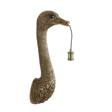 Wandlamp 25x19x72 cm OSTRICH antiek brons