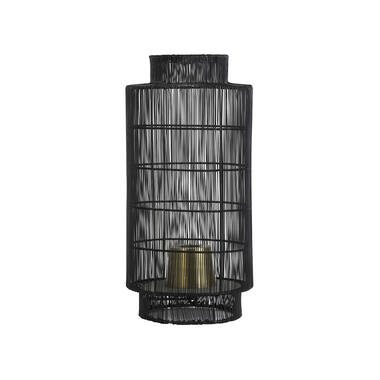 Tafellamp lantaarn Ø24x52 cm GRUARO draad zwart-antiek brons