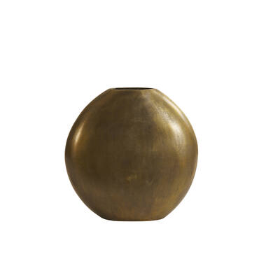 Vaas deco 42x7x42 cm POSITANO ovaal plat antiek brons