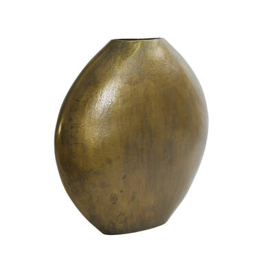 Vaas deco 53x7x53 cm POSITANO ovaal plat antiek brons