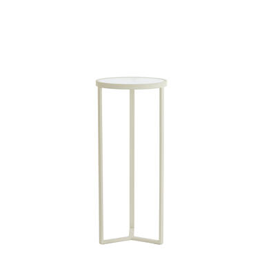Pillar Ø35x81 cm RETIRO clear rib glass+cream