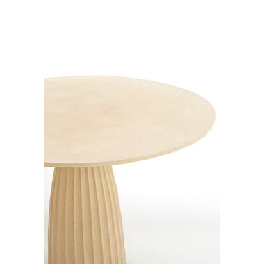Eettafel Ø120x78 cm VEGLIA mat zand+licht bruin gespikkeld