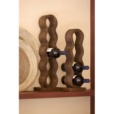 Wine rack 5 bottles 18x13x58 cm EDOLO wood matt dark brown