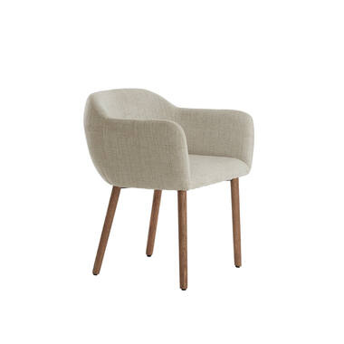 Eetkamerstoel 59x59,5x76 cm BLAINE beige+hout donker bruin