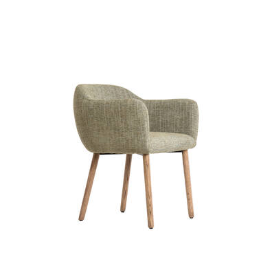 Eetkamerstoel 59x59,5x76 cm BLAINE groen+hout donker bruin