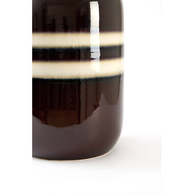 Side table Ø34x46,5 cm FRANCA ceramics dark brown+white