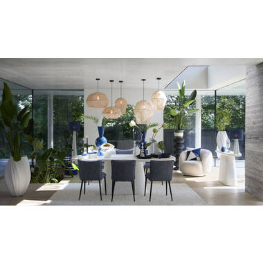 Eettafel 220x105x76 cm HAMURA terrazzo wit