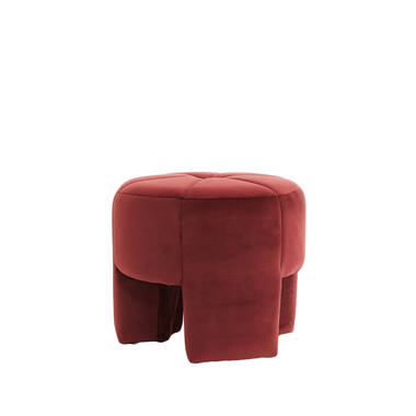 Pouf Ø51x45 cm BATOEMI velvet burgundy