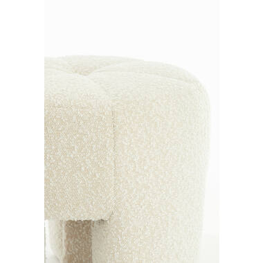 Pouf Ø51x45 cm BATOEMI bouclé cream