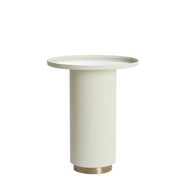 Side table Ø46x56 cm FATIMA matt cream+light gold