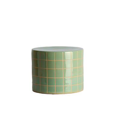 Side table Ø42x34 cm MAUCHO ceramics light green+cream