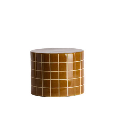 Side table Ø42x34 cm MAUCHO ceramics cognac+cream