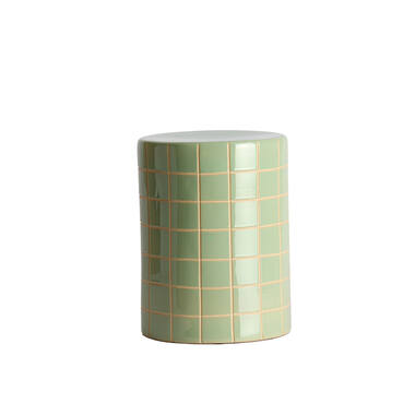 Side table Ø33x44 cm MAUCHO ceramics light green+cream