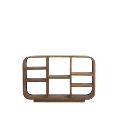 Cabinet open 140x35x90 cm DANE wood matt grey-brown