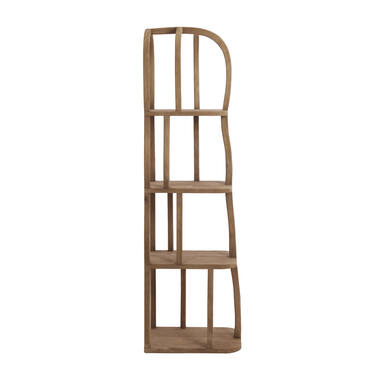 Cabinet open 53x40x175 cm LOWE wood matt grey-brown
