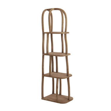 Cabinet open 53x40x175 cm LOWE wood matt grey-brown