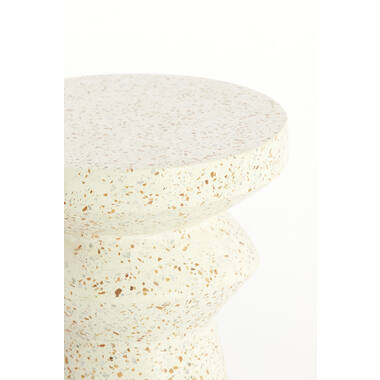 Bijzettafel Ø32x47 cm SELLA terrazzo crème