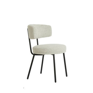 Dining chair 57x55x77 cm HARVIE cream+matt black
