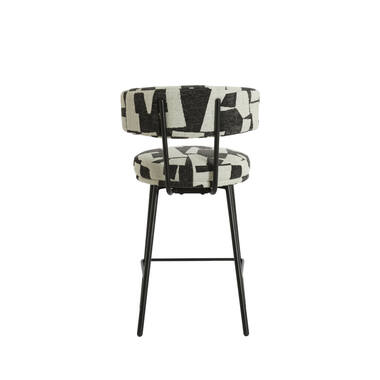 Bar chair 52,5x51x93 cm HARVIE cream-black+matt black