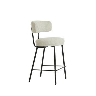 Bar chair 52,5x51x93 cm HARVIE cream+matt black