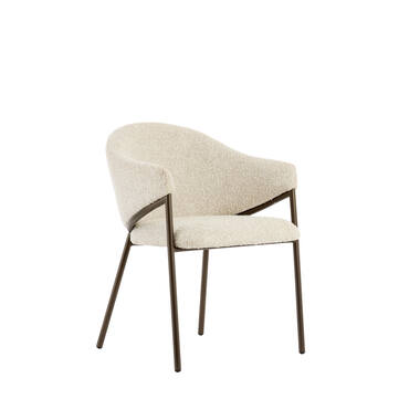 Dining chair 61x60x80 cm NYRO cream-brown+antique bronze