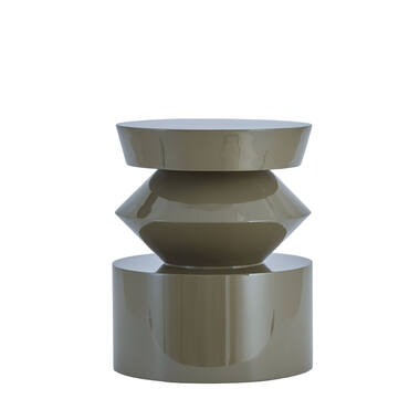 Side table Ø39,5x50 cm DHOTI shiny taupe
